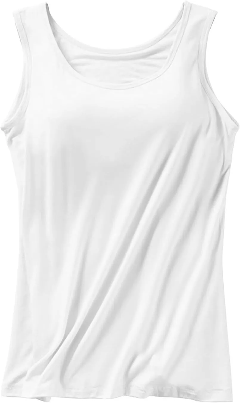 Shelf Bra Tank Tops for Women Wide Strap Workout Lingerie Camisoles Slim Fit Basic Athletic Sports Bras