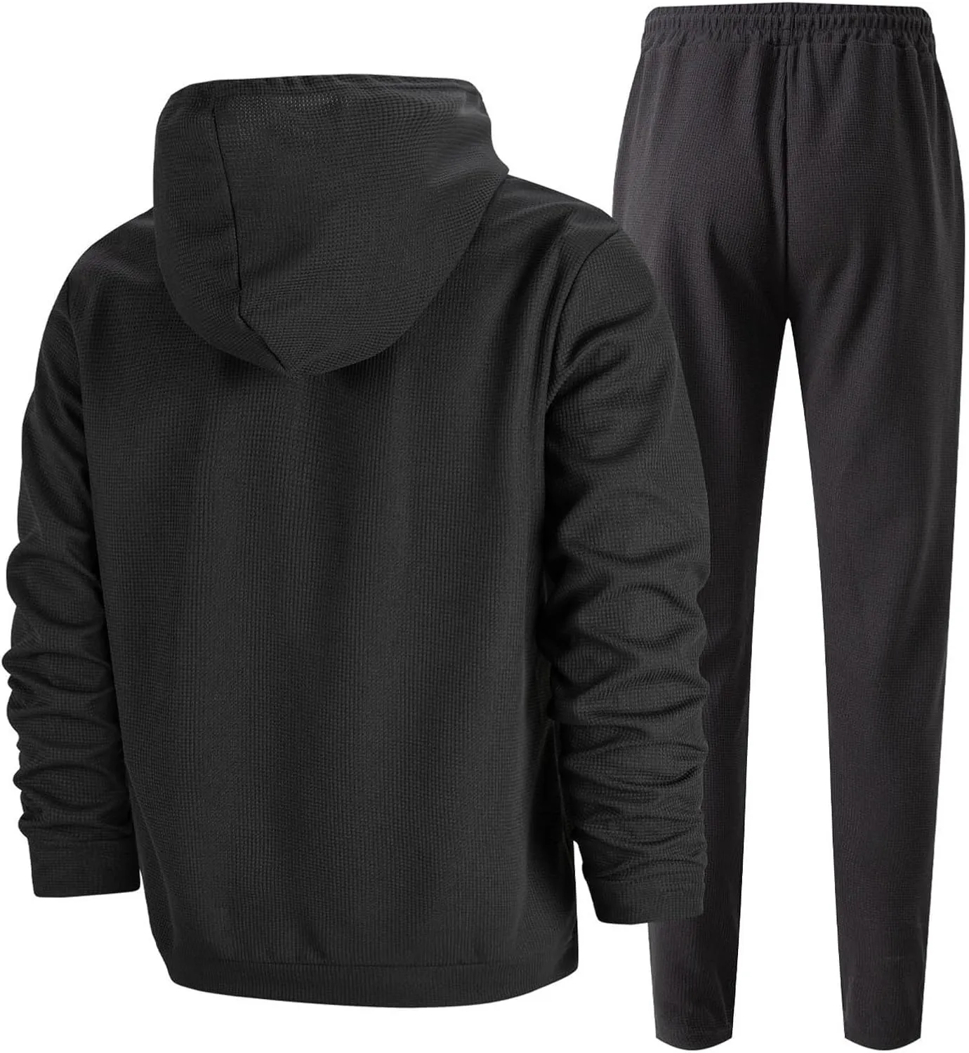 Sinzelimin Mens Tracksuit Set Fashion Long Sleeves Hooded Sweatshirt and Jogger Sweatpant 2PC Suit Hoodies Tops Sportwear