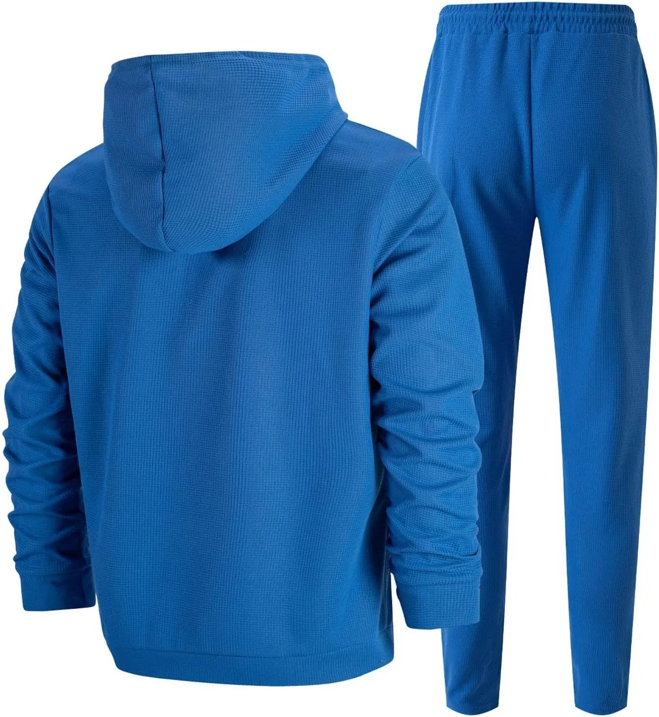 Sinzelimin Mens Tracksuit Set Fashion Long Sleeves Hooded Sweatshirt and Jogger Sweatpant 2PC Suit Hoodies Tops Sportwear