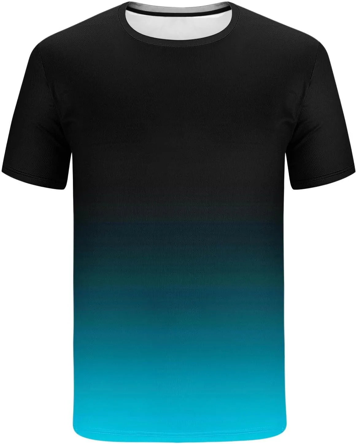 Sinzelimin Tracksuit for Mens 2025 Trendy Gradient Printed Short Sleeves Crewneck T-Shirts Tops and Shorts 2Piece Workout Set