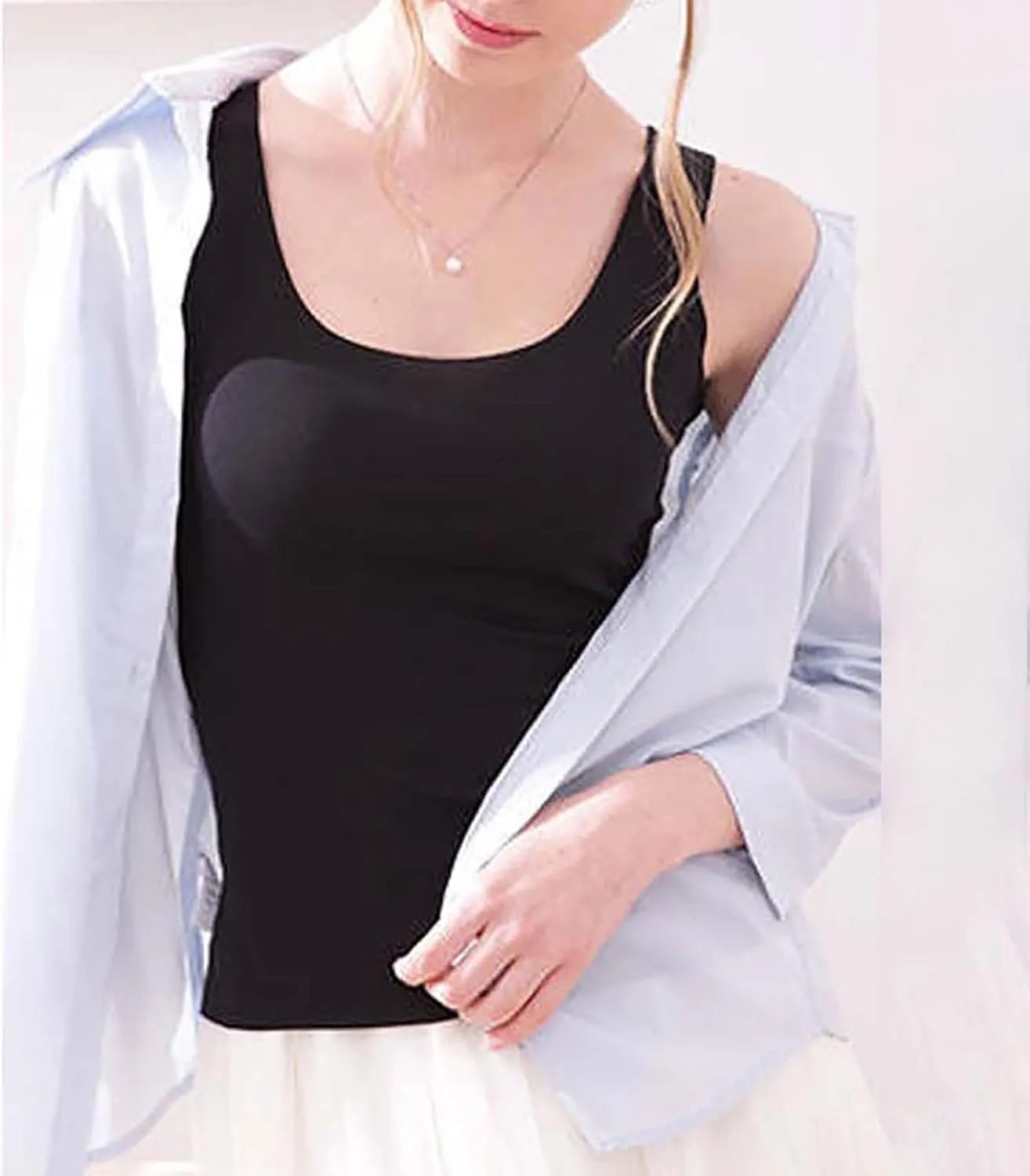 Sleeveless Scoop Neck Tank Top for Women Fitted Summer Vacation Beach Camisoles Spaghetti Strap Workout Plus Size Basic Shirt