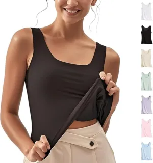 Sleeveless Scoop Neck Tank Top for Women Fitted Summer Vacation Beach Camisoles Spaghetti Strap Workout Plus Size Basic Shirt