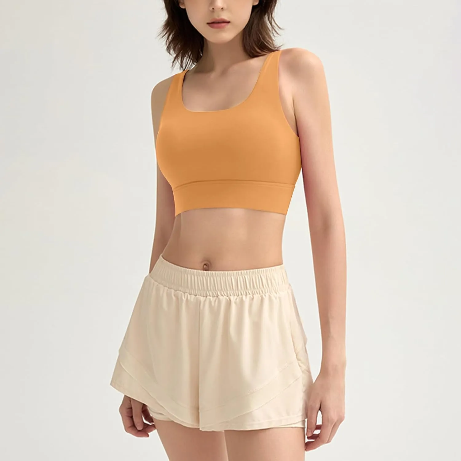 Sports Bras for Women Plus Size Summer Workout Tank Tops Yoga Basic Solid Lingerie Camisoles Cotton Undershirt