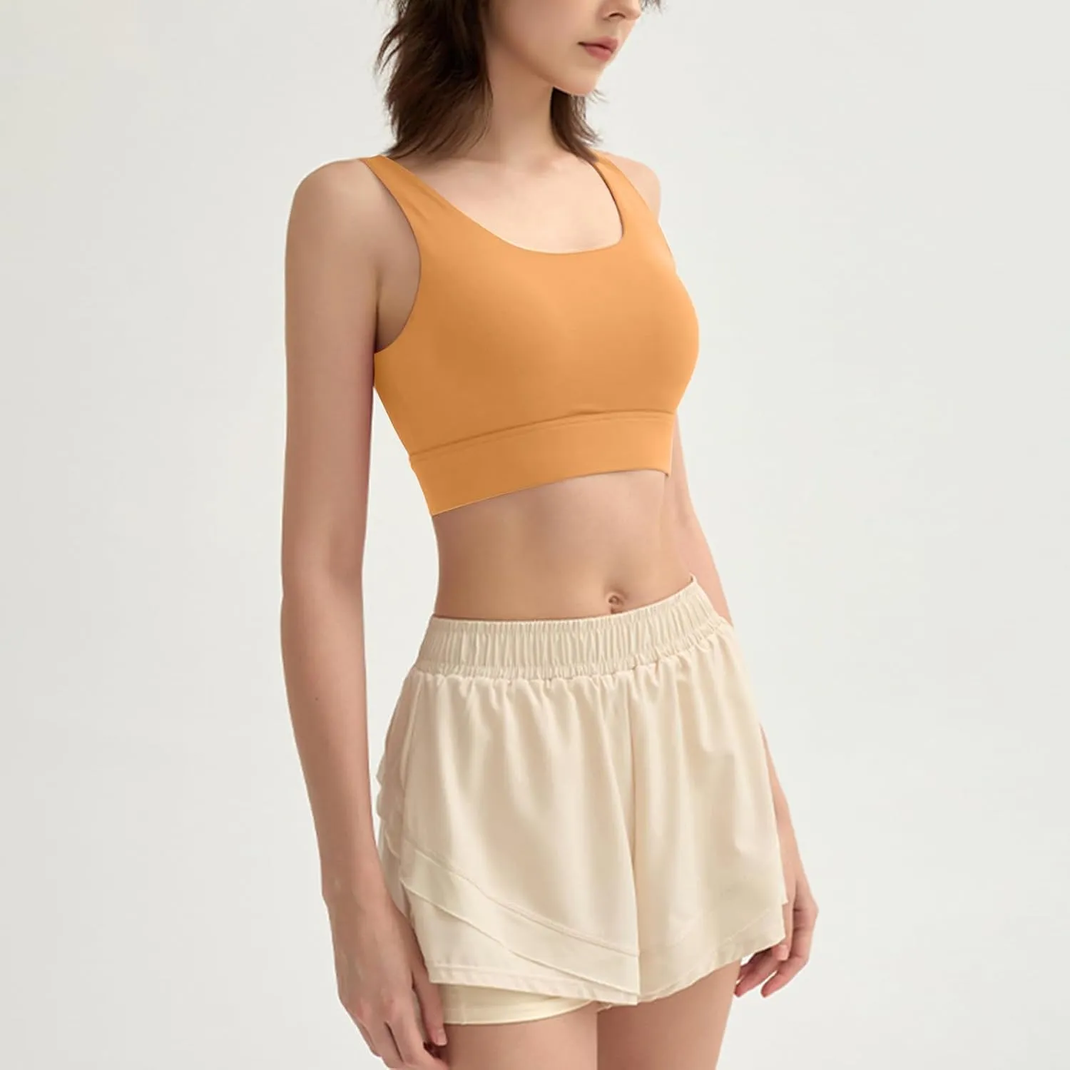Sports Bras for Women Plus Size Summer Workout Tank Tops Yoga Basic Solid Lingerie Camisoles Cotton Undershirt