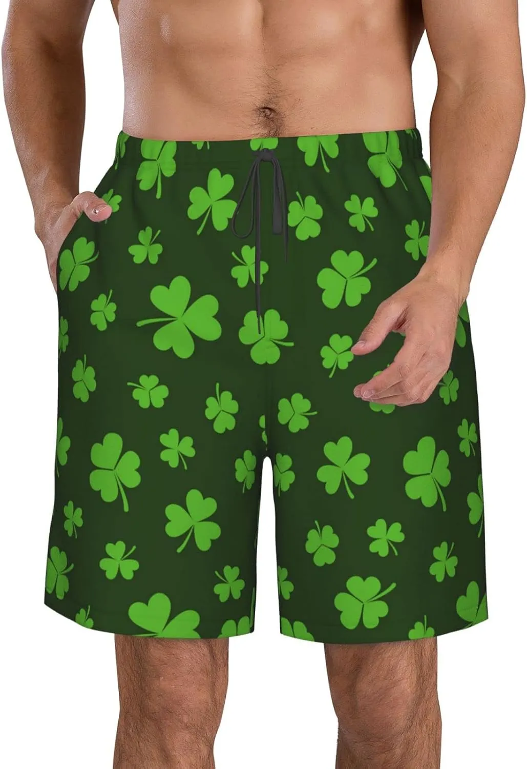 St Patricks Day Shamrocks Men's Shorts Mesh Shorts Men's Mesh Basketball Shorts Men's Mesh Gym Shorts