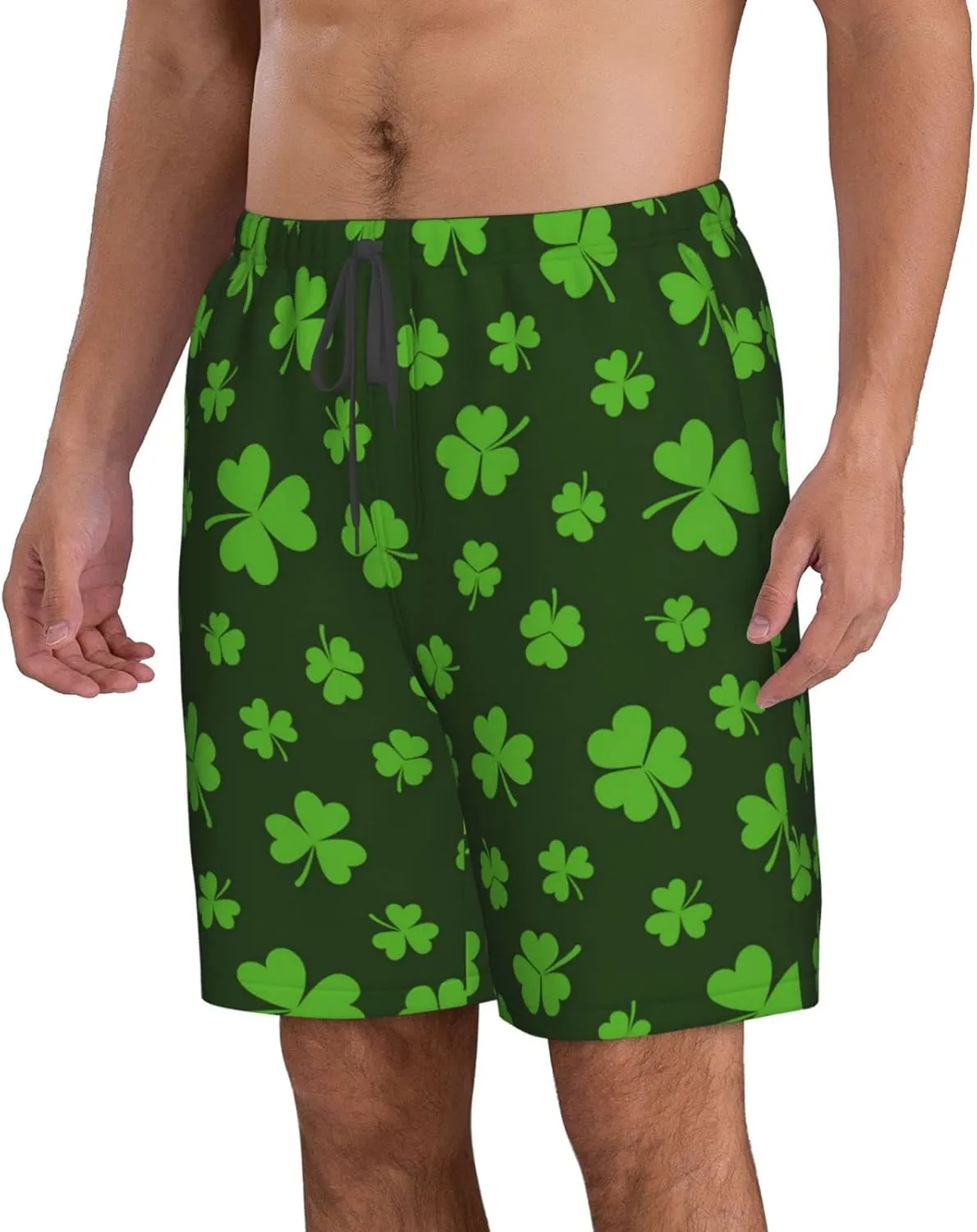 St Patricks Day Shamrocks Men's Shorts Mesh Shorts Men's Mesh Basketball Shorts Men's Mesh Gym Shorts