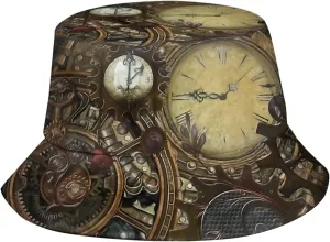 Steampunk Bucket Hat Fashion Beach Sun Wide Brim Cap Outdoor Fisherman Hats for Women Men Teens