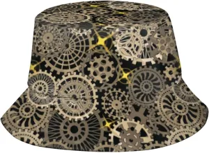Steampunk Bucket Hat Fashion Beach Sun Wide Brim Cap Outdoor Fisherman Hats for Women Men Teens