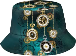 Steampunk Bucket Hat Fashion Beach Sun Wide Brim Cap Outdoor Fisherman Hats for Women Men Teens