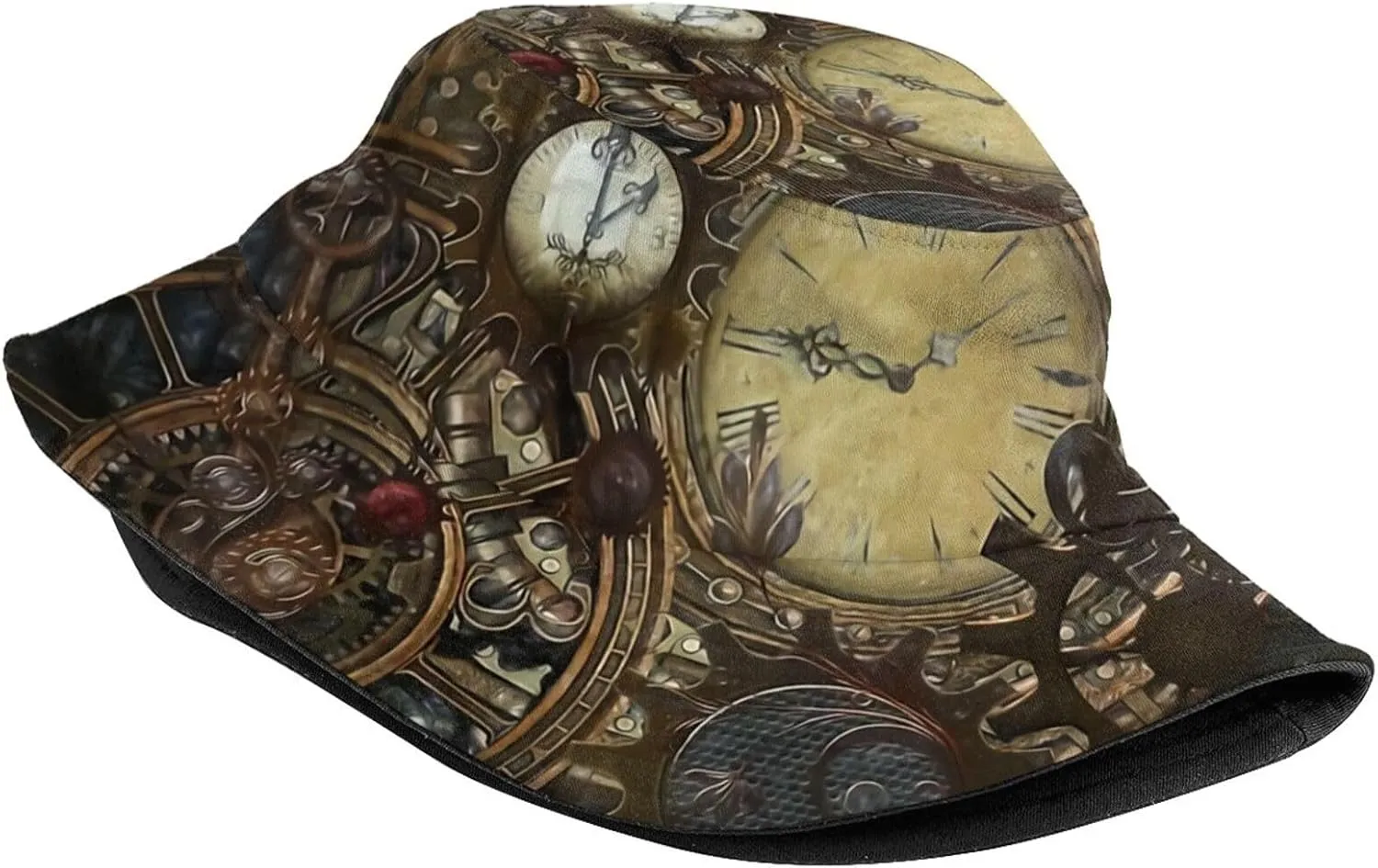 Steampunk Bucket Hat Fashion Beach Sun Wide Brim Cap Outdoor Fisherman Hats for Women Men Teens