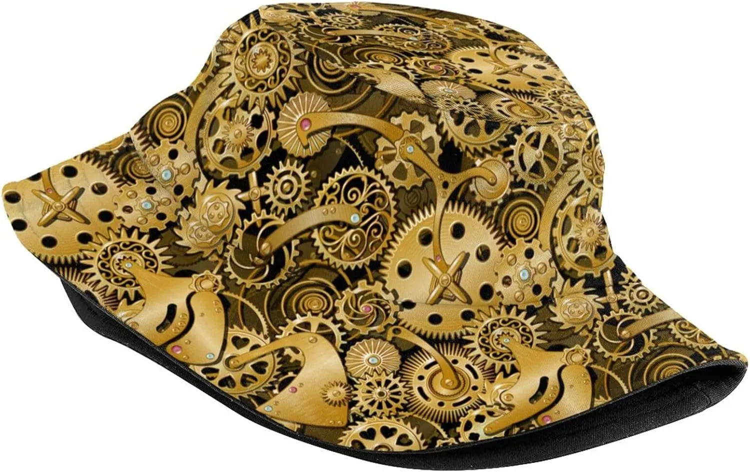 Steampunk Bucket Hat Fashion Beach Sun Wide Brim Cap Outdoor Fisherman Hats for Women Men Teens