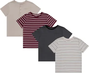 Stitch & Stone Boys 4-Pack Graphic Tees: Fun & Comfortable T-Shirts for Boys Size 4-14