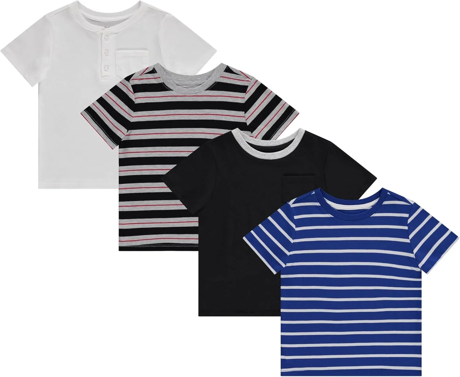 Stitch & Stone Boys 4-Pack Graphic Tees: Fun & Comfortable T-Shirts for Boys Size 4-14