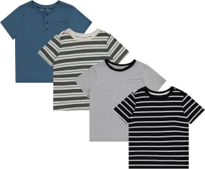 Stitch & Stone Boys 4-Pack Graphic Tees: Fun & Comfortable T-Shirts for Boys Size 4-14