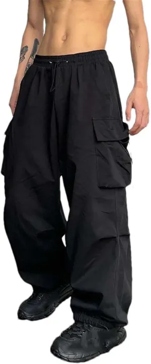 Streetwear Spring Summer Cargo Pants Men Multi-Pocket Casual Jogger Wide Leg Loose