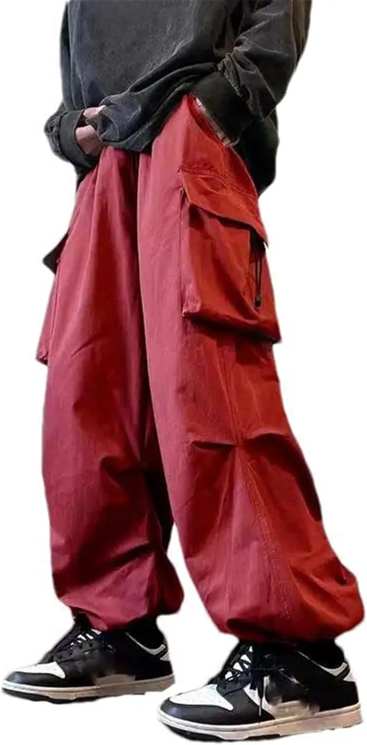 Streetwear Spring Summer Cargo Pants Men Multi-Pocket Casual Jogger Wide Leg Loose