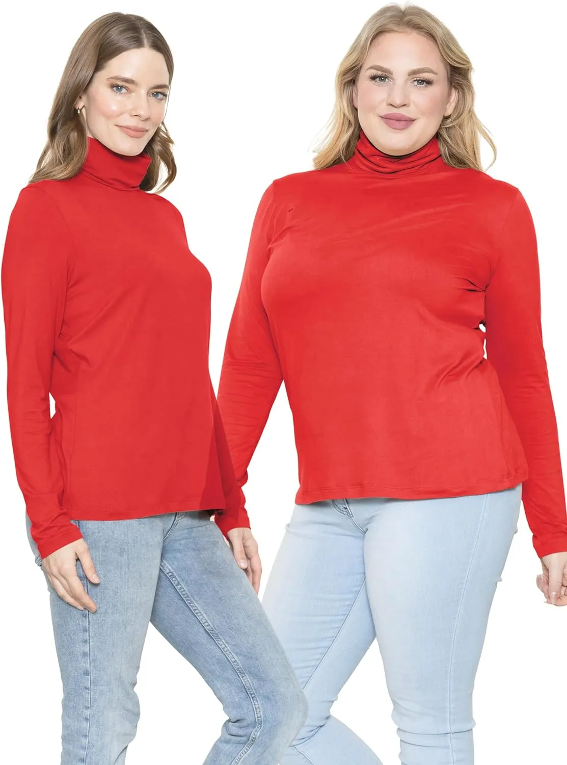 STRETCH IS COMFORT Women's Plus Size Relaxed and Regular Turtleneck | XL - 7X
