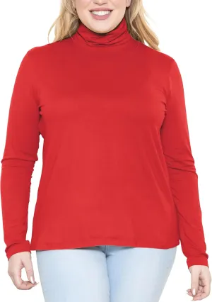 STRETCH IS COMFORT Women's Plus Size Relaxed and Regular Turtleneck | XL - 7X