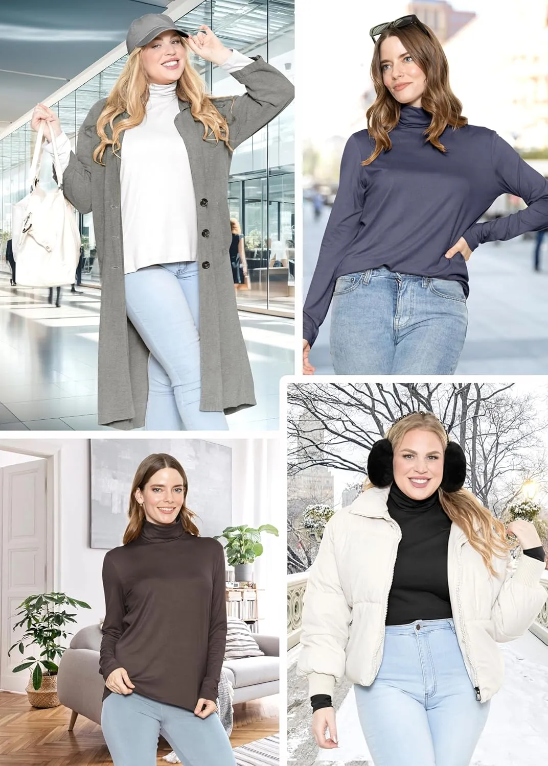 STRETCH IS COMFORT Women's Plus Size Relaxed and Regular Turtleneck | XL - 7X