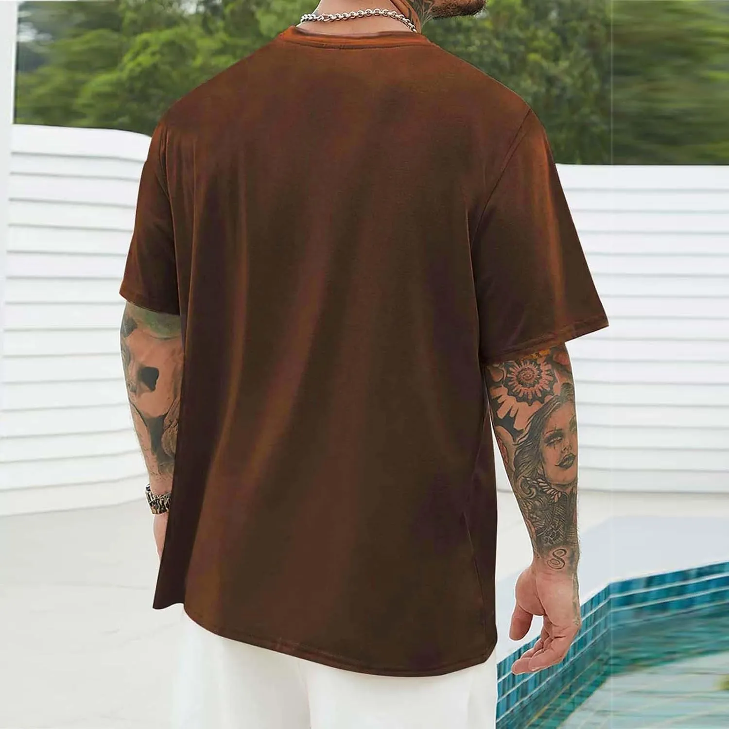 Summer Shirts for Men Fashion Printed Short Sleeve Crew Neck T Shirt Casual Loose Fit Comfortable Athletic Tee Tops