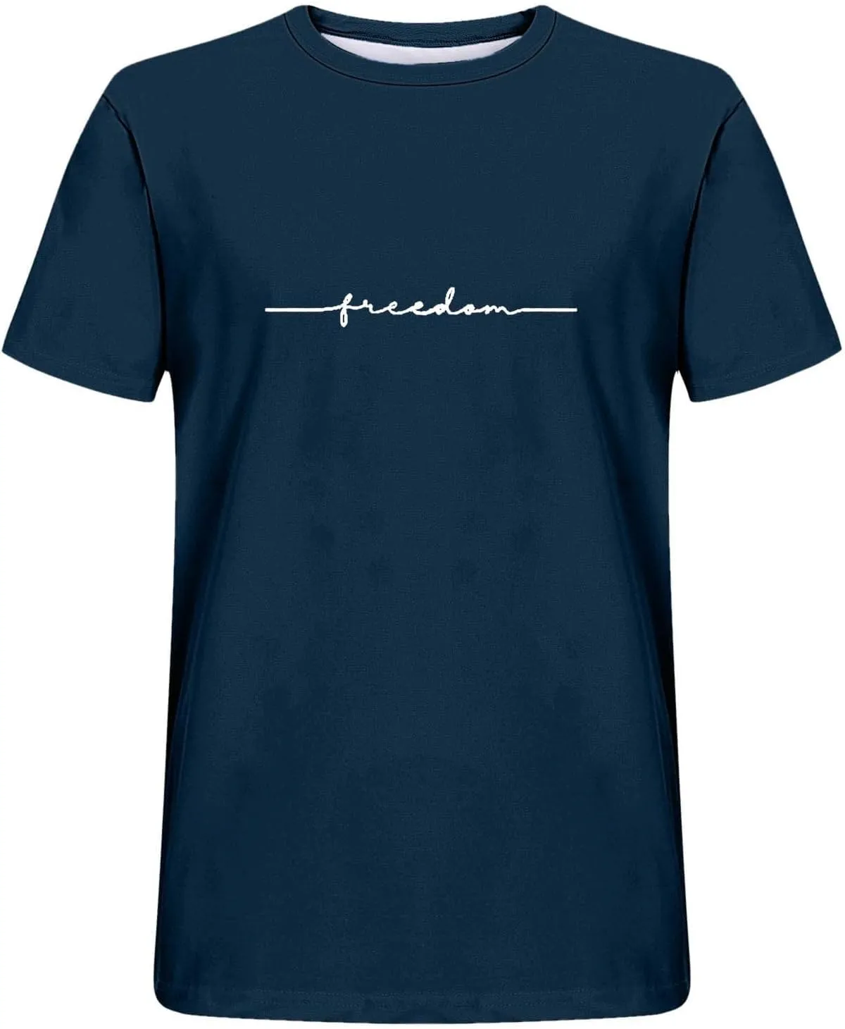 Summer Shirts for Men Fashion Printed Short Sleeve Crew Neck T Shirt Casual Loose Fit Comfortable Athletic Tee Tops