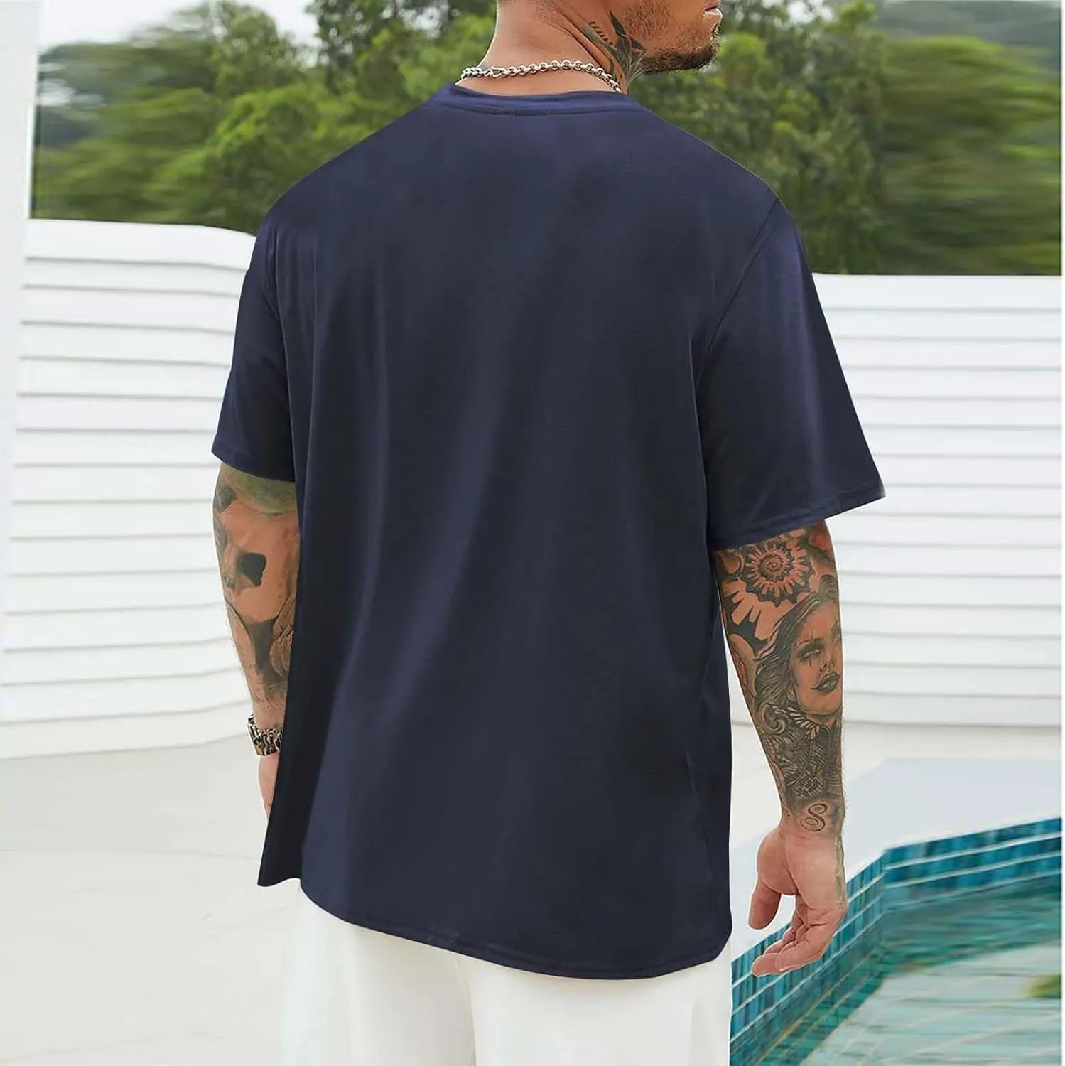 Summer Shirts for Men Fashion Printed Short Sleeve Crew Neck T Shirt Casual Loose Fit Comfortable Athletic Tee Tops