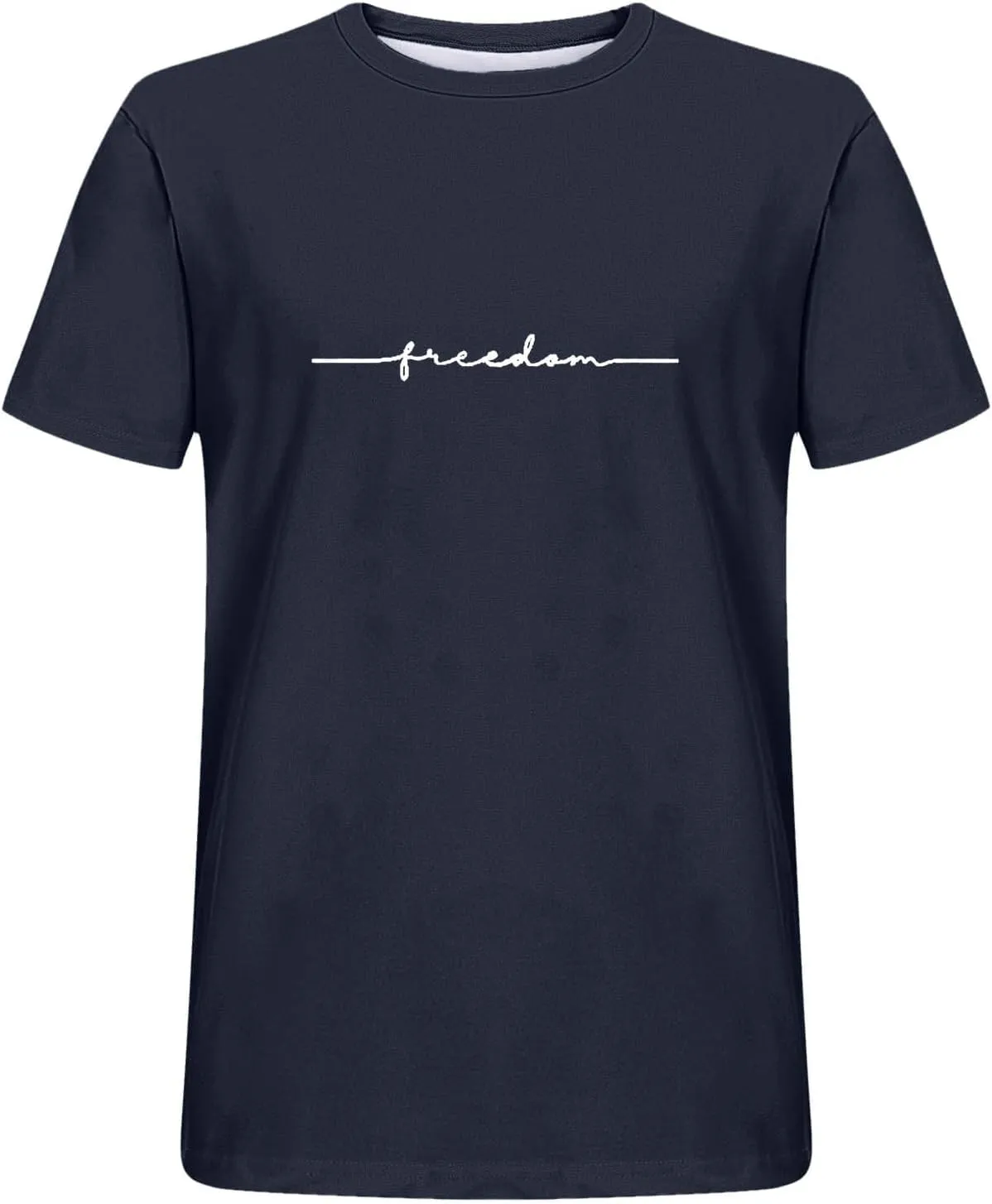 Summer Shirts for Men Fashion Printed Short Sleeve Crew Neck T Shirt Casual Loose Fit Comfortable Athletic Tee Tops