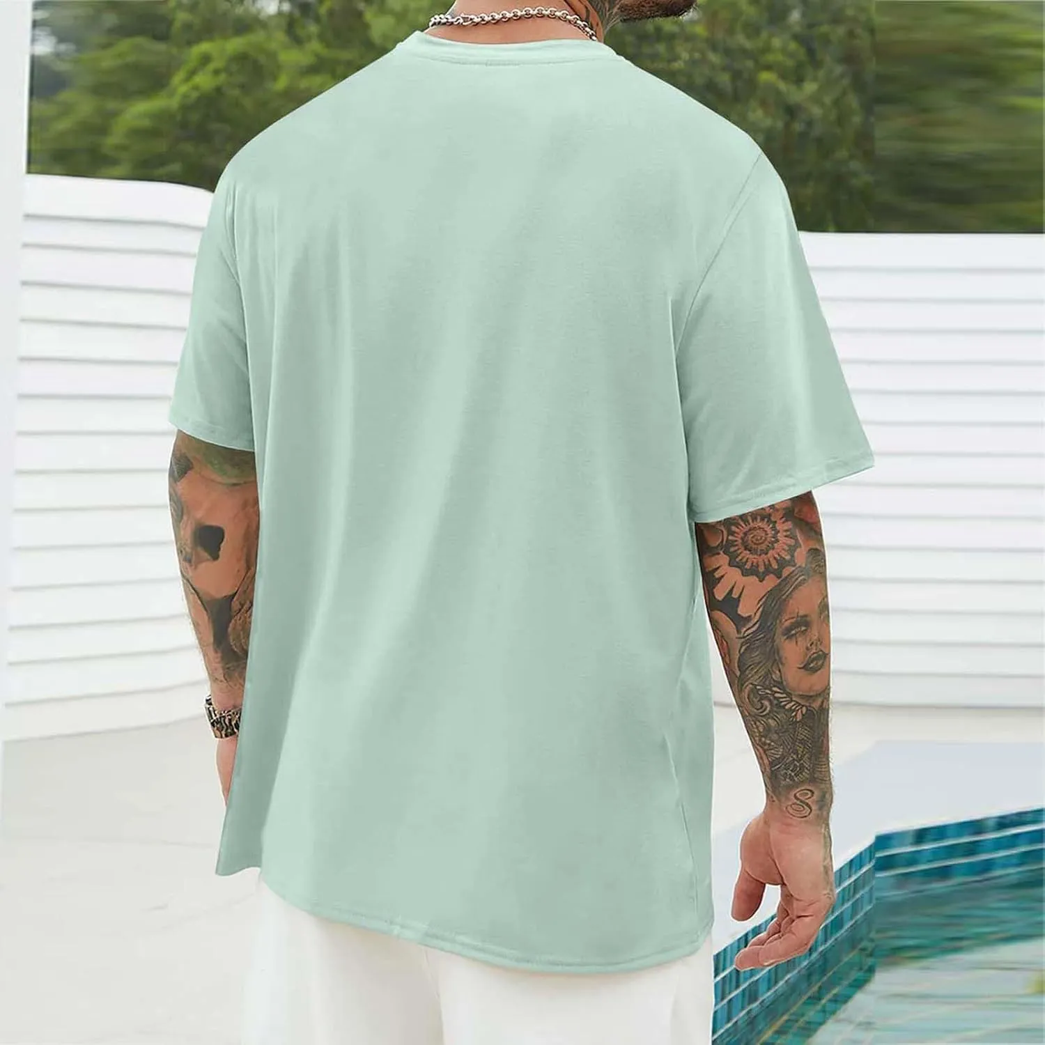Summer Shirts for Men Fashion Printed Short Sleeve Crew Neck T Shirt Casual Loose Fit Comfortable Athletic Tee Tops
