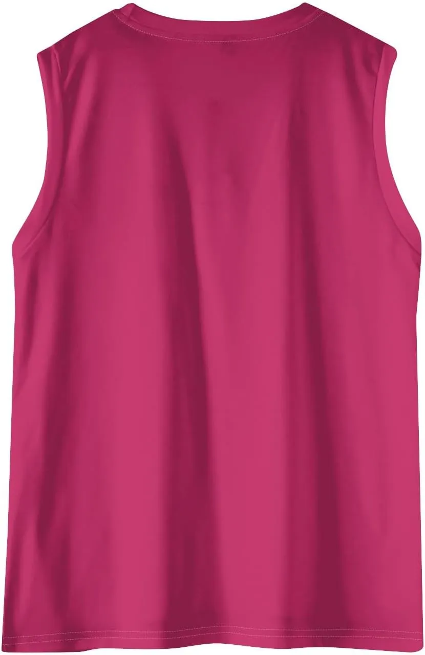 Summer Tank Tops for Women Sleeveless Loose Fit Scoop Neck Tops Comfy Basic Casual Tee Tanks