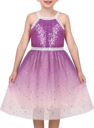 Sunny Fashion Girls Dress Turquoise Embroidered Halter Dress Party