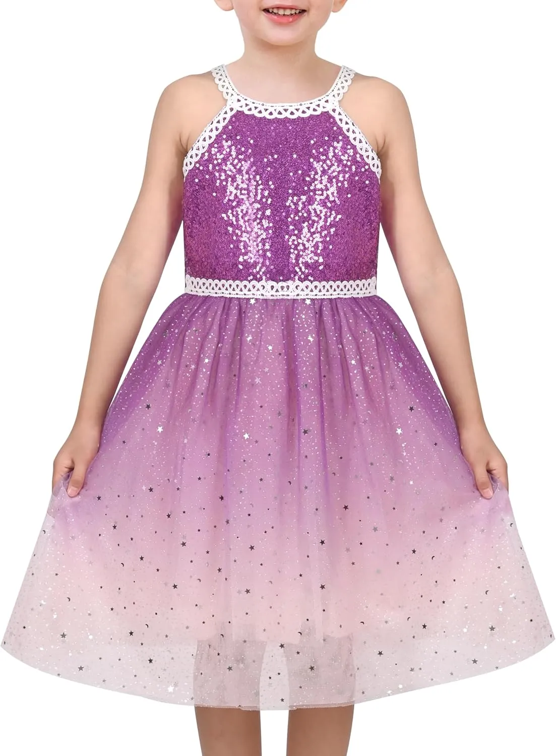 Sunny Fashion Girls Dress Turquoise Embroidered Halter Dress Party