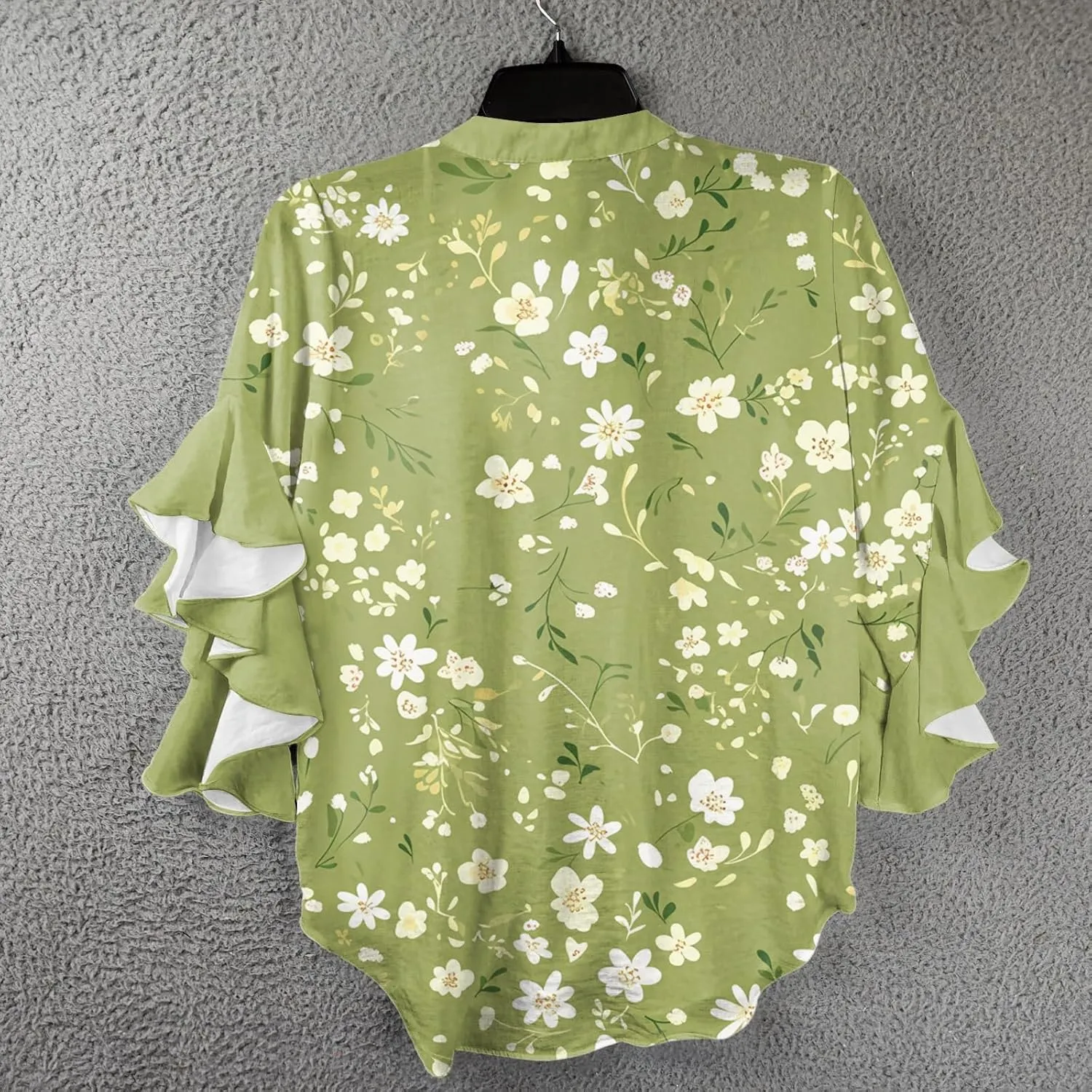 Surf Stylish 3/4 Sleeve Blouse Women Oversize Summer Loose Comfortable Tee Shirts Woman V Neck Print Tee