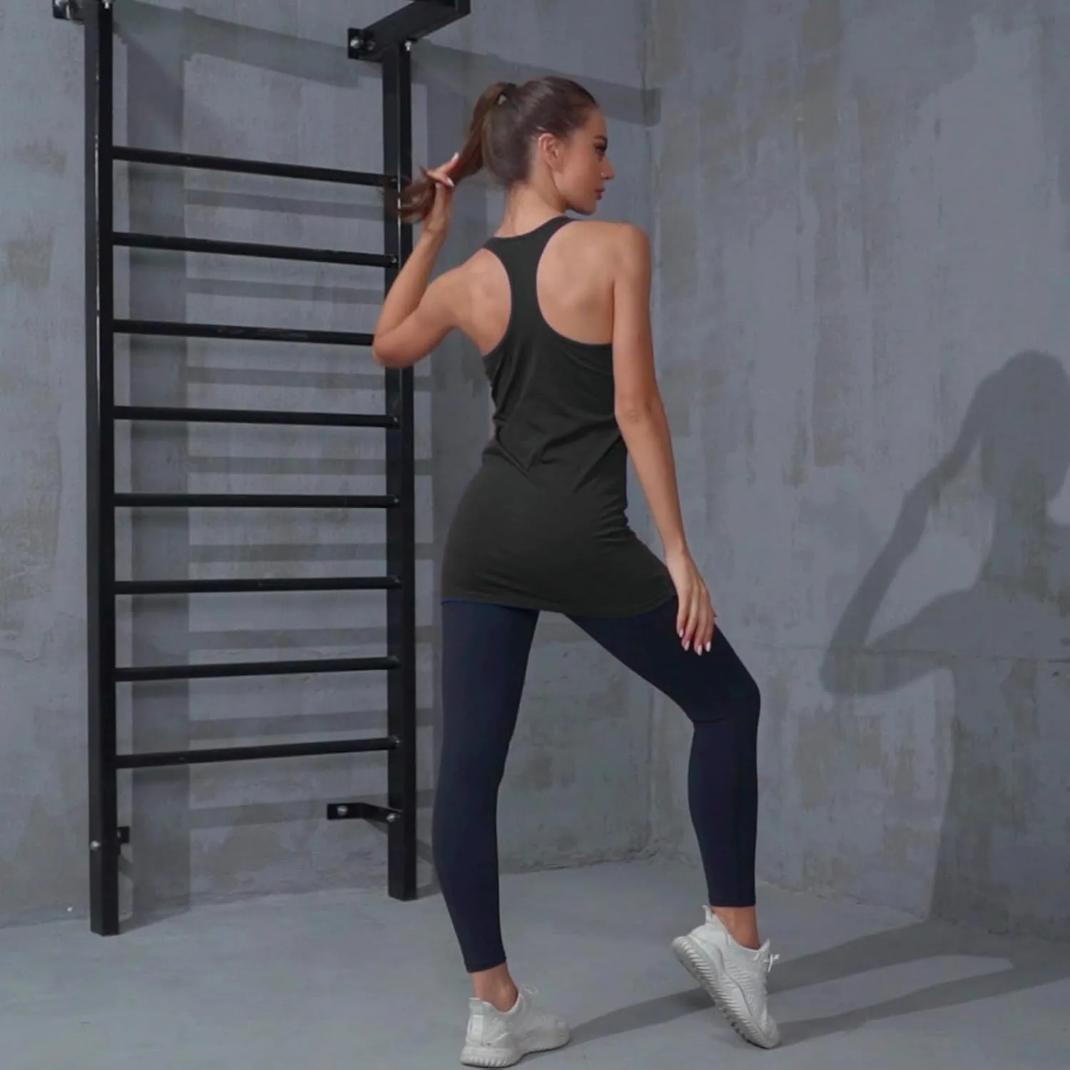 TAIPOVE Long Tank Tops for Women Cotton Layering Racerback Extra Long Camisole Activewear 3packs