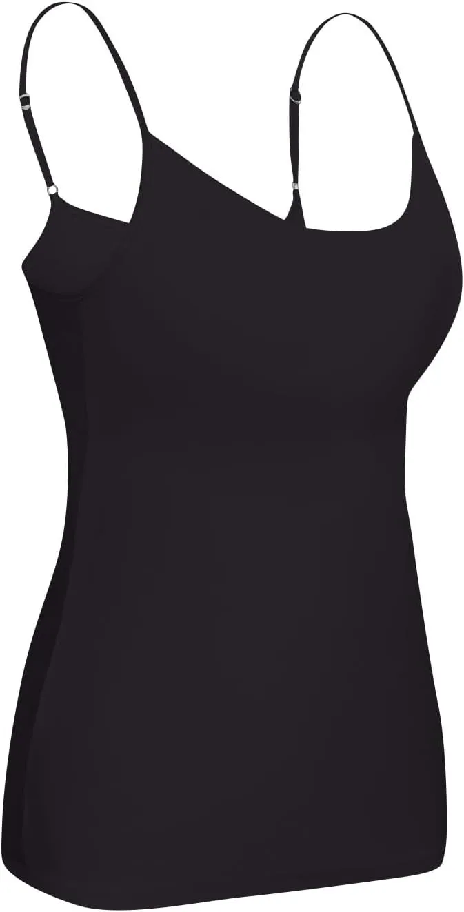 Tank Top for Women Double Lined Adjustable Spaghetti Straps Sleeveless Camisole Shirts