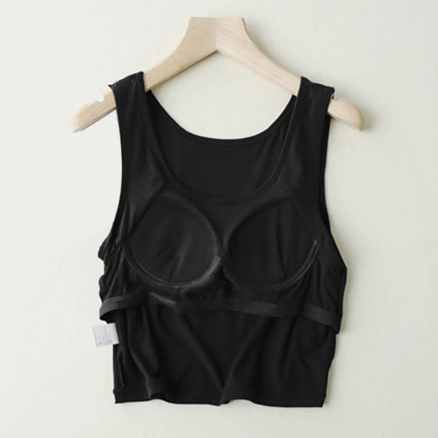 Tank Tops for Women Built in Bra Cotton Shelf Bra Summer Fitted Tanks Layering Sports Workout Camisole Undershirts