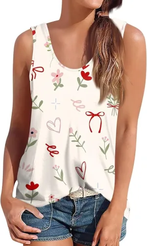 Tank Tops for Women Sleeveless U Neck Summer Activewear Ladies Sports Loose Boho Beach Outfit