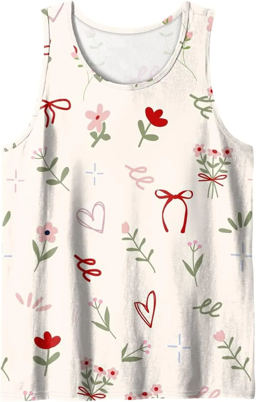 Tank Tops for Women Sleeveless U Neck Summer Activewear Ladies Sports Loose Boho Beach Outfit