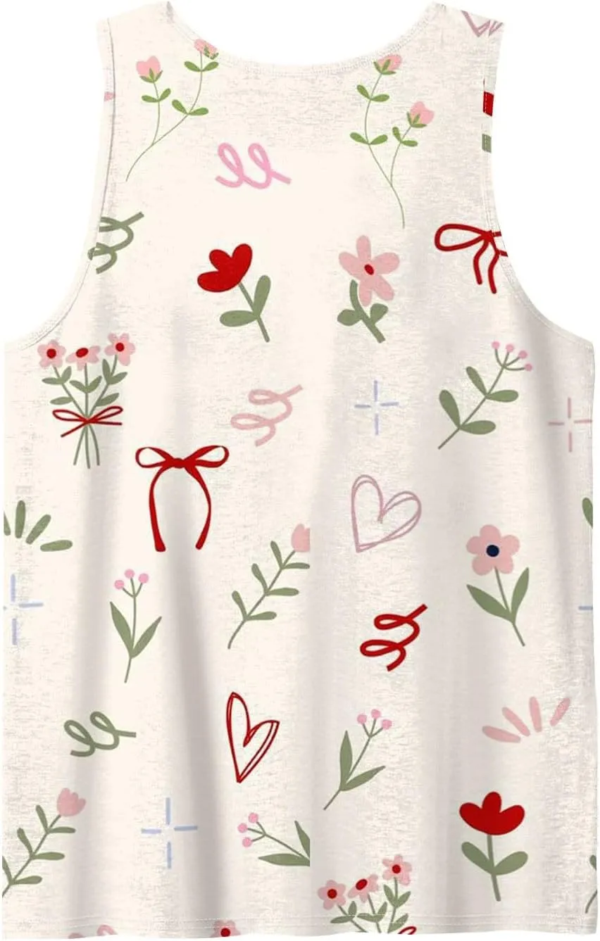 Tank Tops for Women Sleeveless U Neck Summer Activewear Ladies Sports Loose Boho Beach Outfit