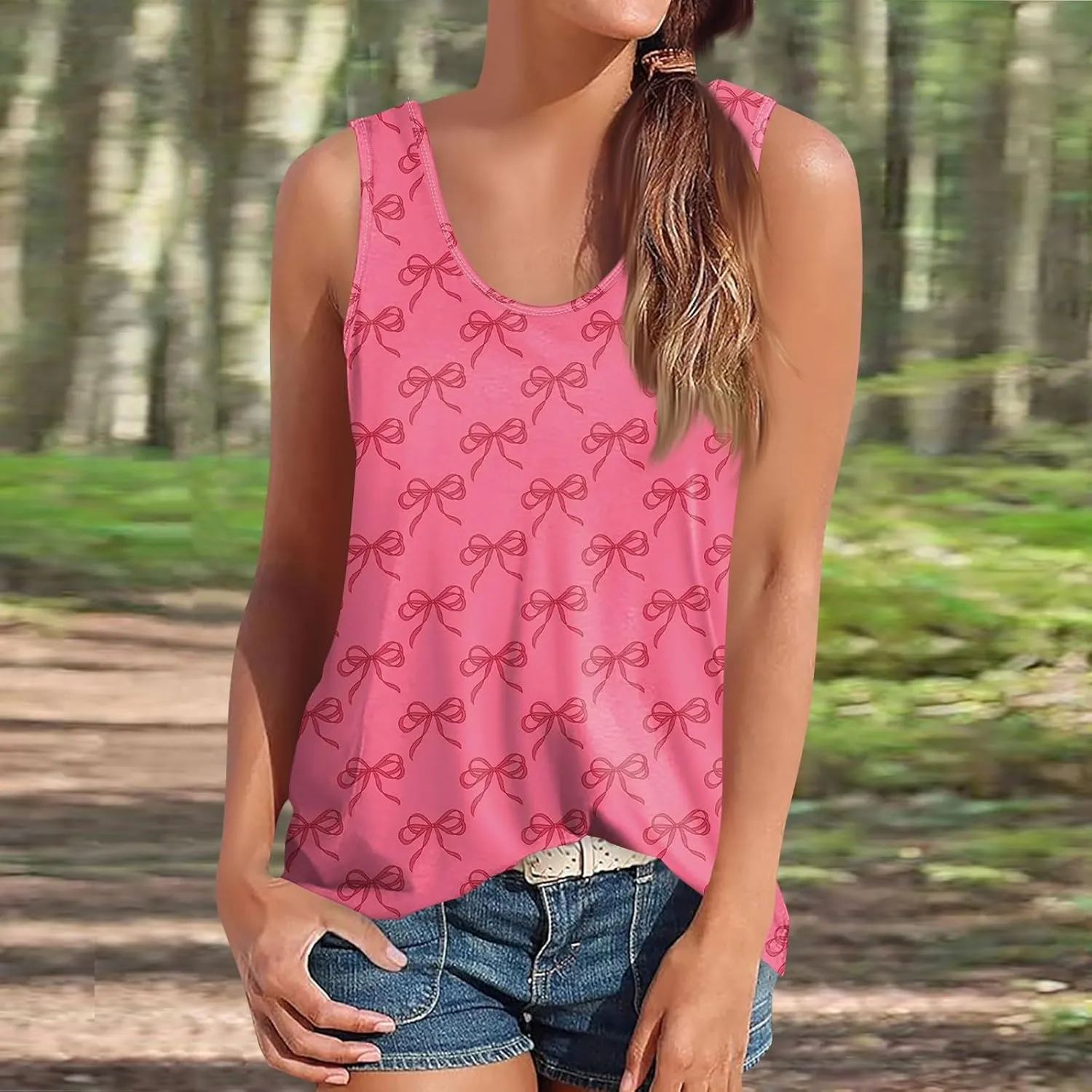 Tank Tops for Women Sleeveless U Neck Summer Activewear Ladies Sports Loose Boho Beach Outfit