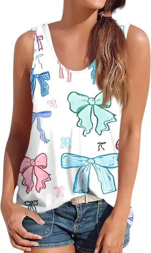 Tank Tops for Women Sleeveless U Neck Summer Activewear Ladies Sports Loose Boho Beach Outfit
