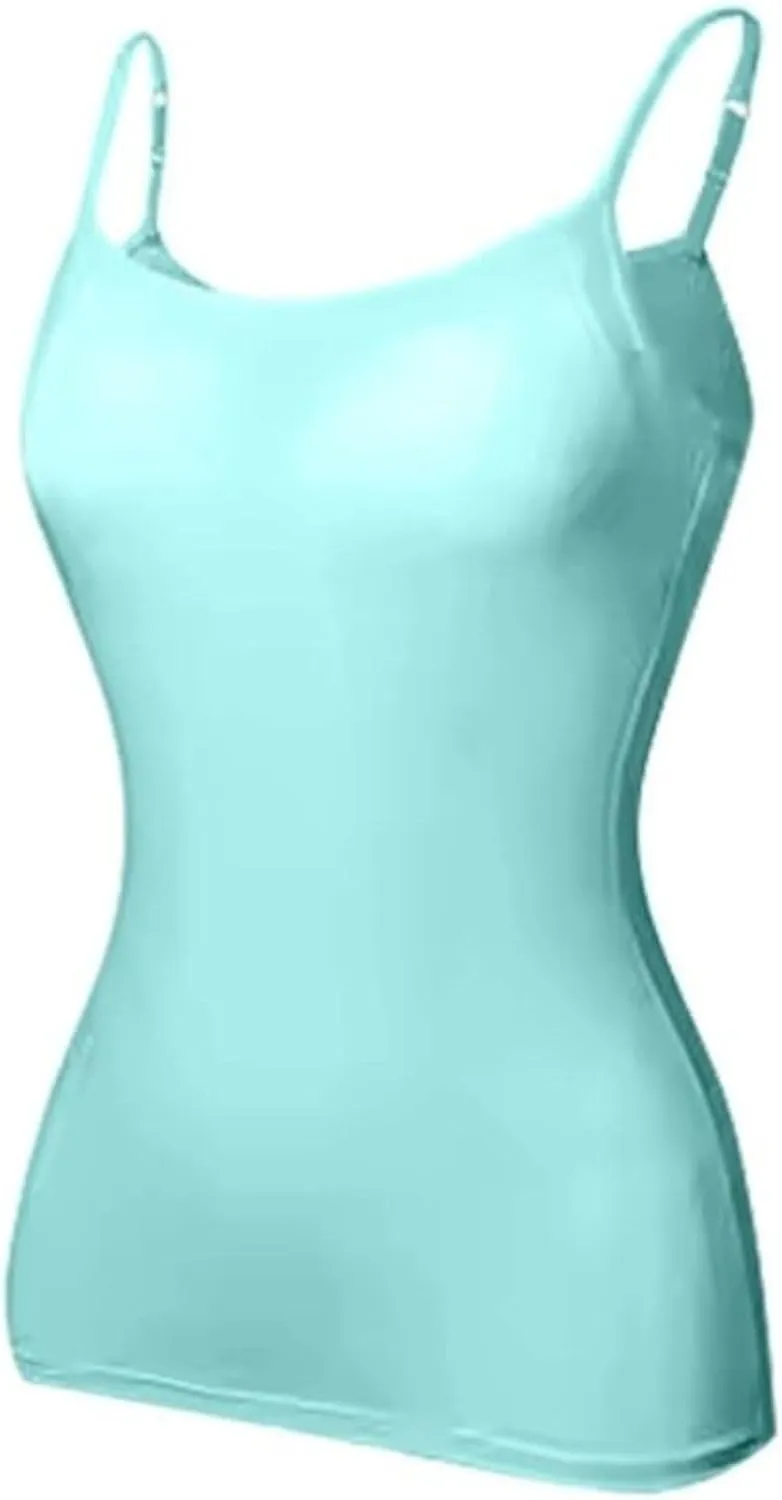 Tank Tops for Women,Shelf Bra Camisoles Adjustable Spaghetti Strap Tank Tops Built in Bra Basic Layer Cami
