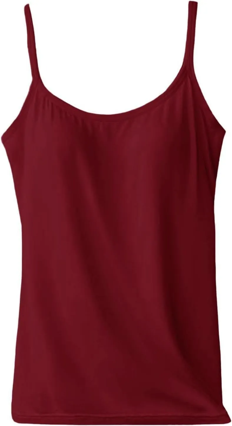 Tank Tops for Women,Shelf Bra Camisoles Adjustable Spaghetti Strap Tank Tops Built in Bra Basic Layer Cami