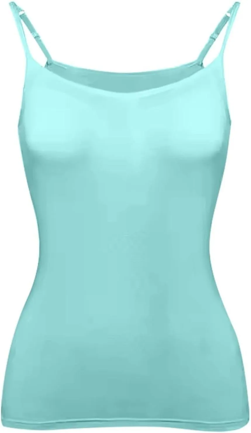 Tank Tops for Women,Shelf Bra Camisoles Adjustable Spaghetti Strap Tank Tops Built in Bra Basic Layer Cami