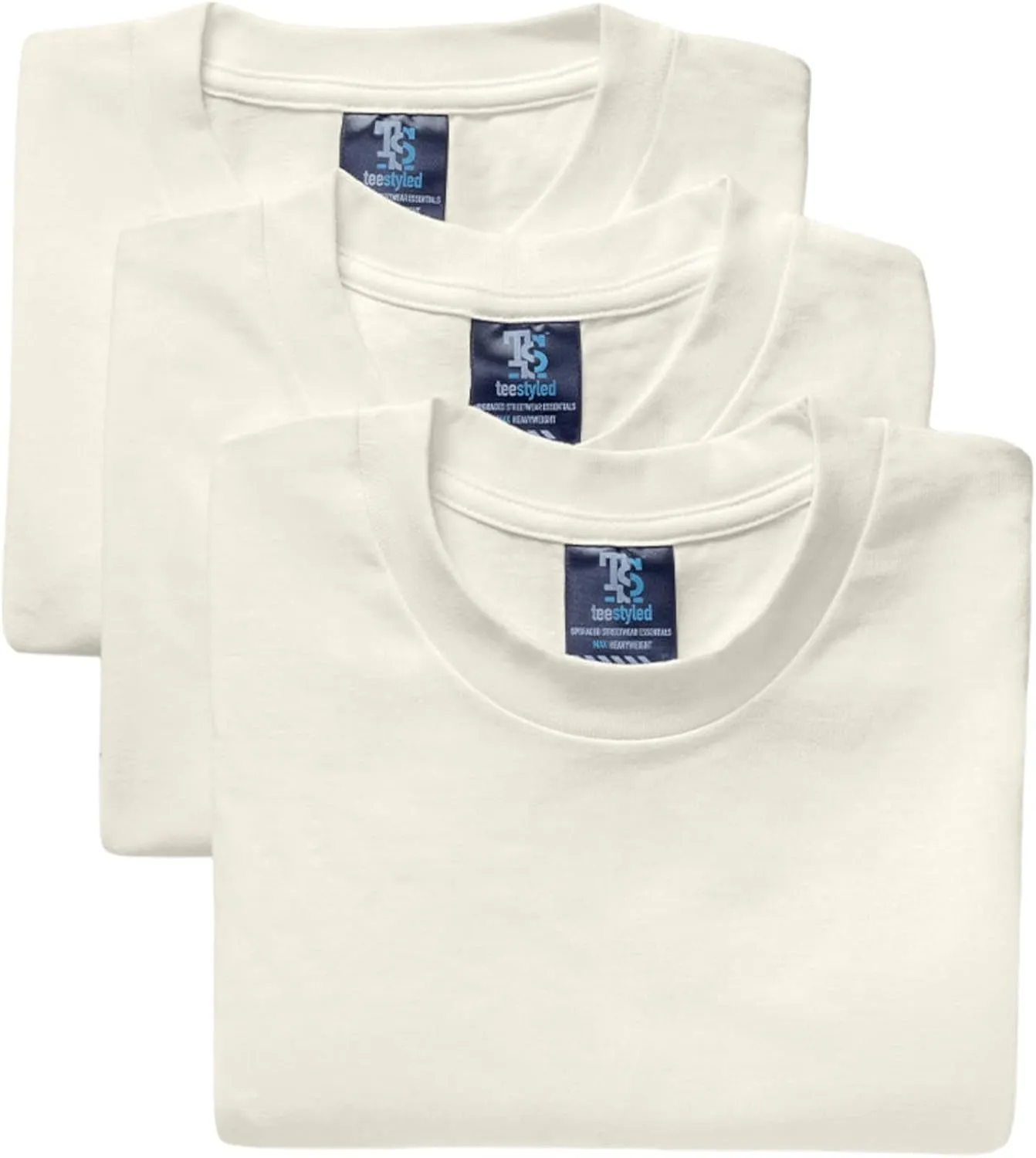Tee Styled 3-Pack 9 Oz. Luxury T-Shirts for Men | Premium Cotton Tees | Durable Plain Shirts | Comfortable Multipack