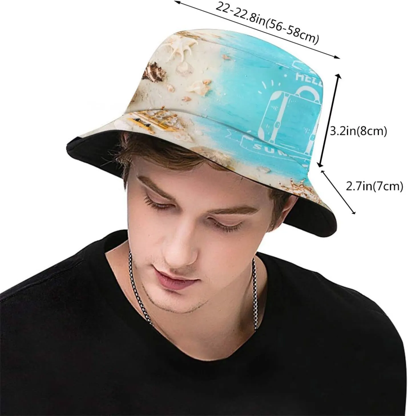 Tropical Beach Hat Palm Tree Bucket Hats Travel Beach Sun Hat Wide Brim Fisherman Caps for Women Men