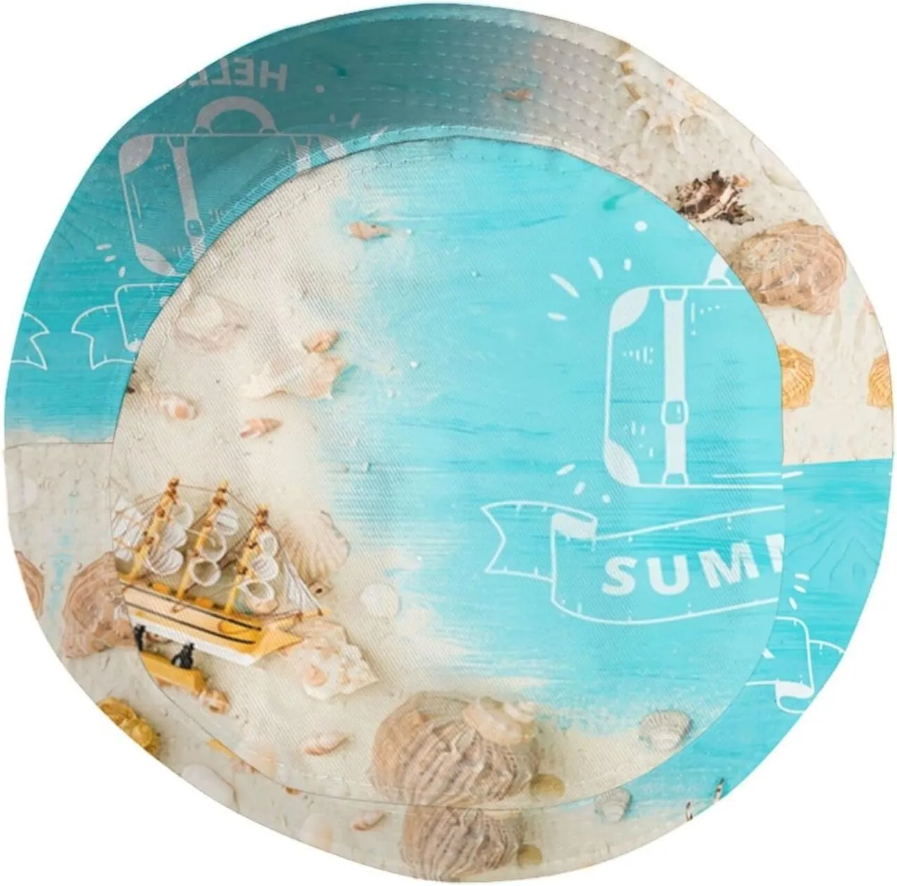 Tropical Beach Hat Palm Tree Bucket Hats Travel Beach Sun Hat Wide Brim Fisherman Caps for Women Men