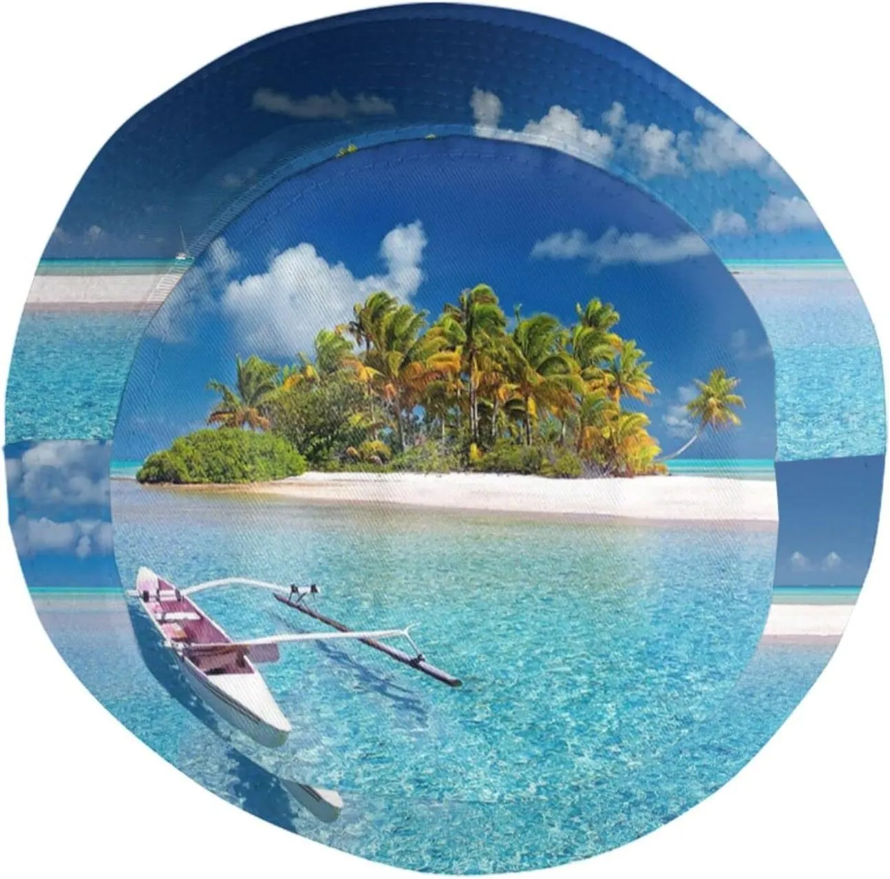 Tropical Beach Hat Palm Tree Bucket Hats Travel Beach Sun Hat Wide Brim Fisherman Caps for Women Men