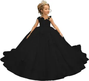 Tulle Flower Girl Dress 3D Butterfly First Communion Dress for Girls Appliques Pageant Dresses Ball Gown