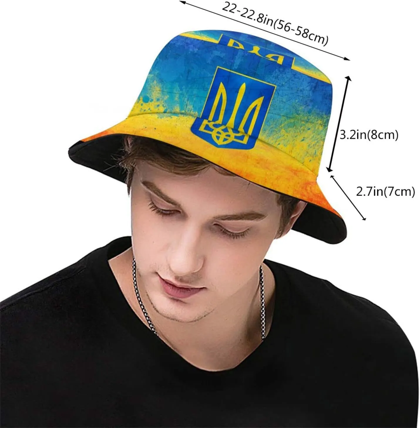 Ukraine Flag Bucket Hat Fashion Beach Sun Wide Brim Cap Outdoor Fisherman Hats for Women Men Teens