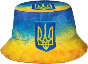Ukraine Flag Bucket Hat Fashion Beach Sun Wide Brim Cap Outdoor Fisherman Hats for Women Men Teens
